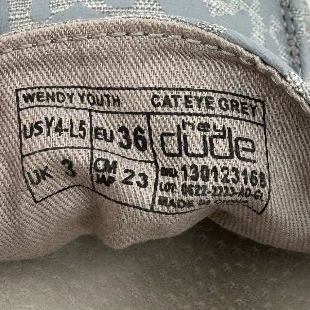 Hey Dude Youth Cat Eye Grey Boat Shoes Slip On Loafers Shoes